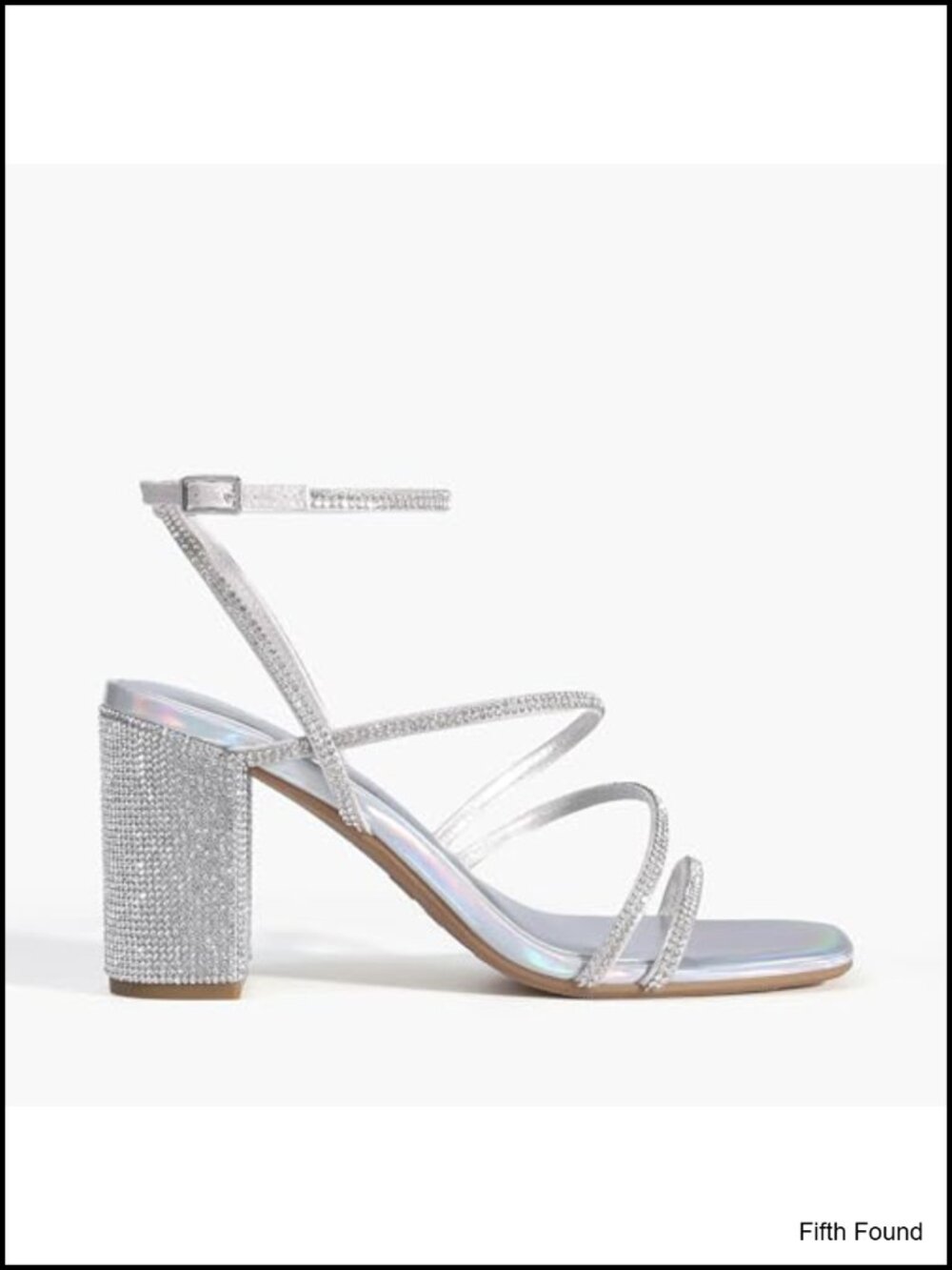 Chunky Heel Sandals Square Toe Ankle Strap Dress Shoes - Picture 4 of 6